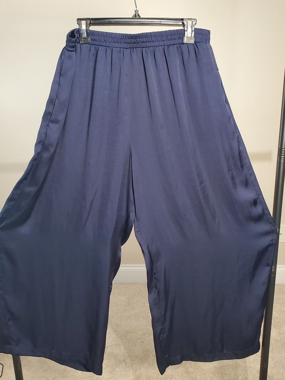 Philosophy Navy Blue Wide Leg Pants Fluid High Rise Lounge Trousers XL